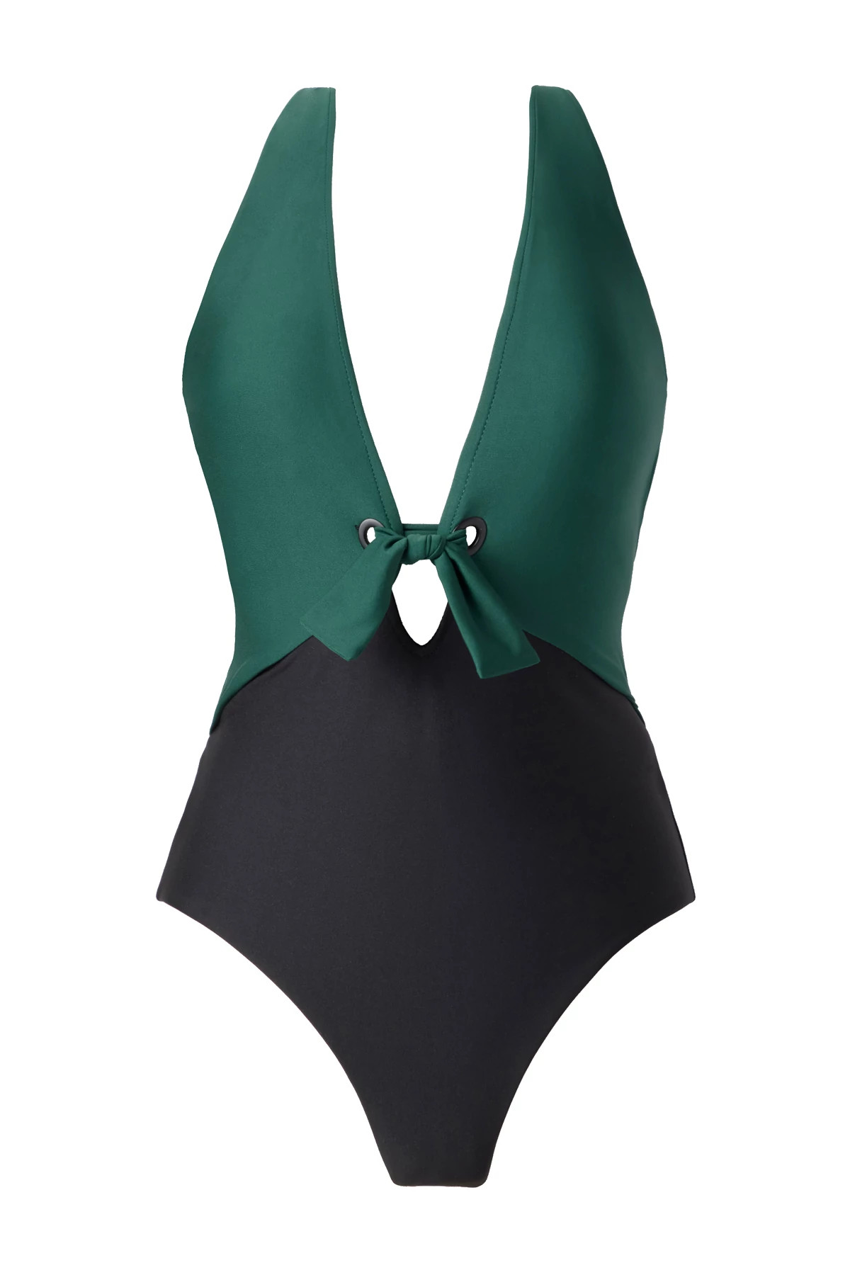 RACING GREEN Halle Plunge Tie Front One Piece Swimsuit image number 4