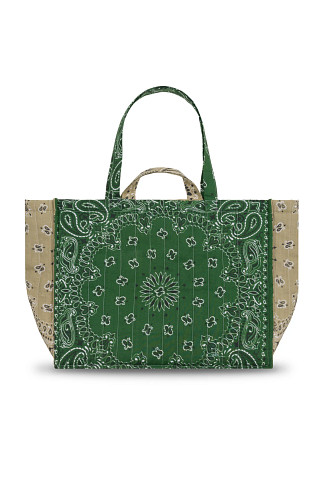 BRONZE/VERT Cabas Quilted Tote Bag