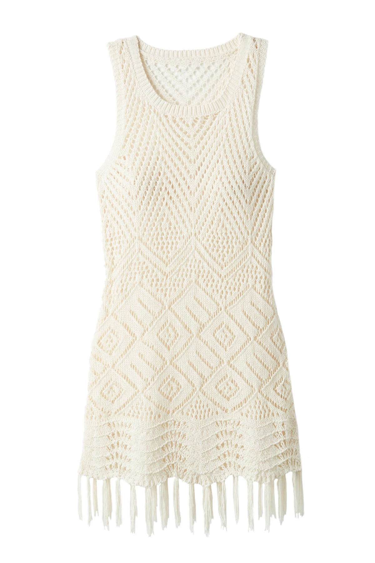 TAN Fringe Crochet Tunic image number 3