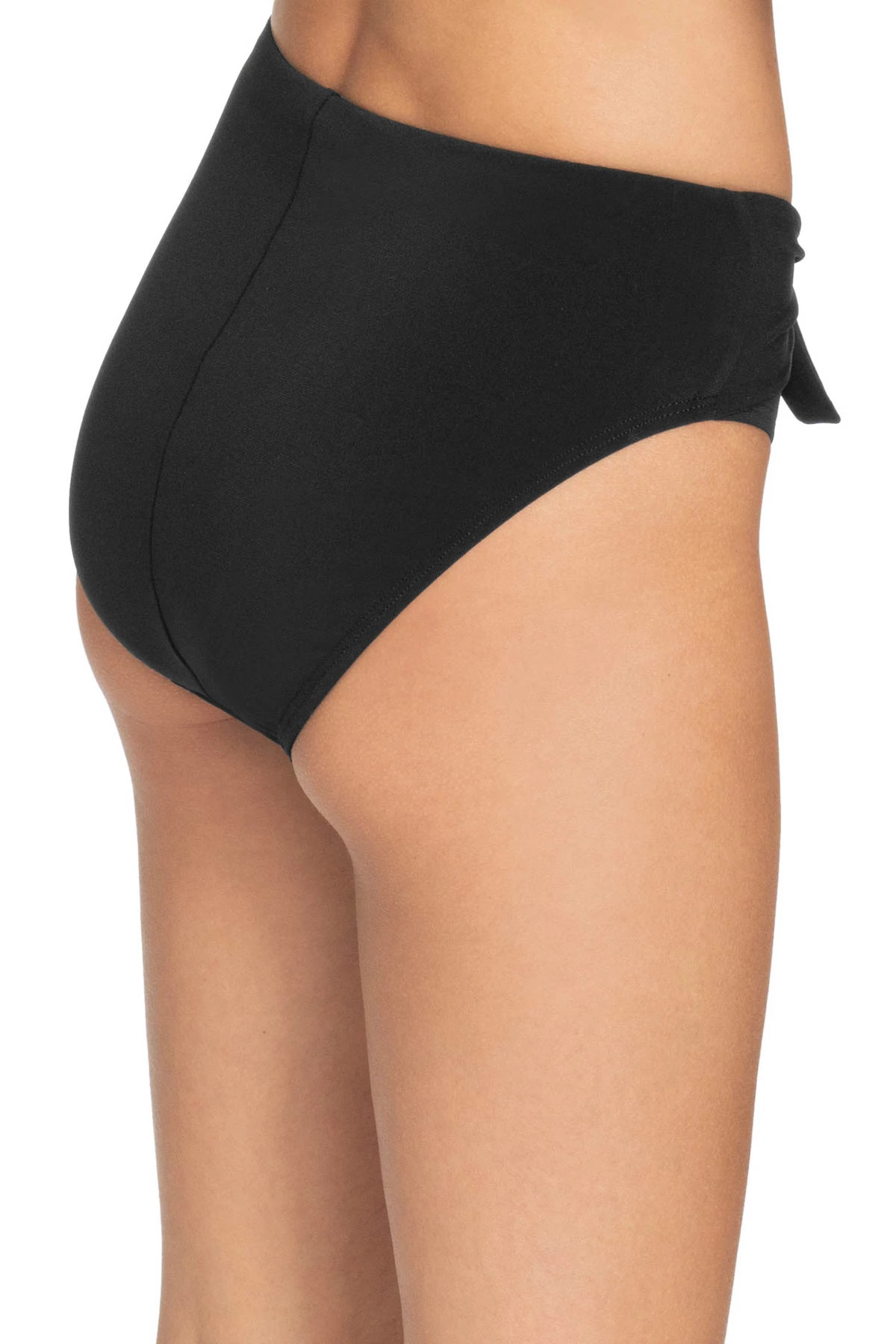BLACK Tie-Front High Waist Bikini Bottom image number 2