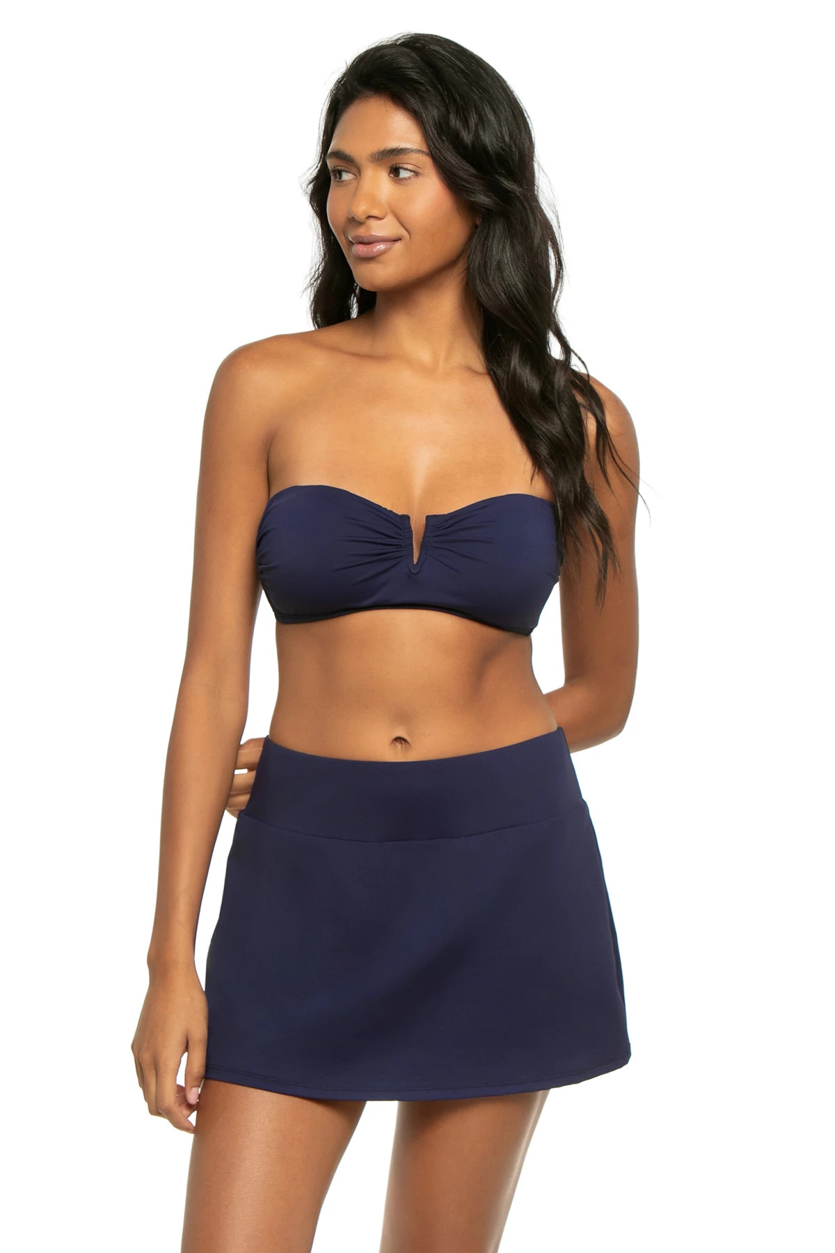 MARE NAVY Shirred Bandeau Bikini Top image number 1