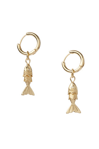 GOLD Fish Hoop Earrings