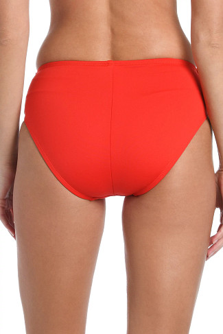 CHERRY Shirred Sash Front High Waist Bikini Bottom
