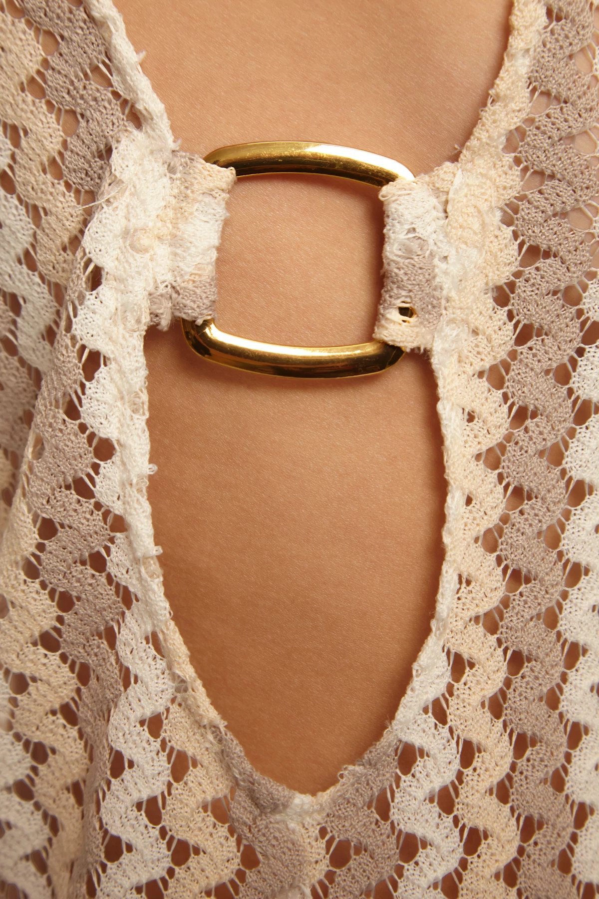 TAUPE Island Waves Crochet Tunic Cover Up image number 6