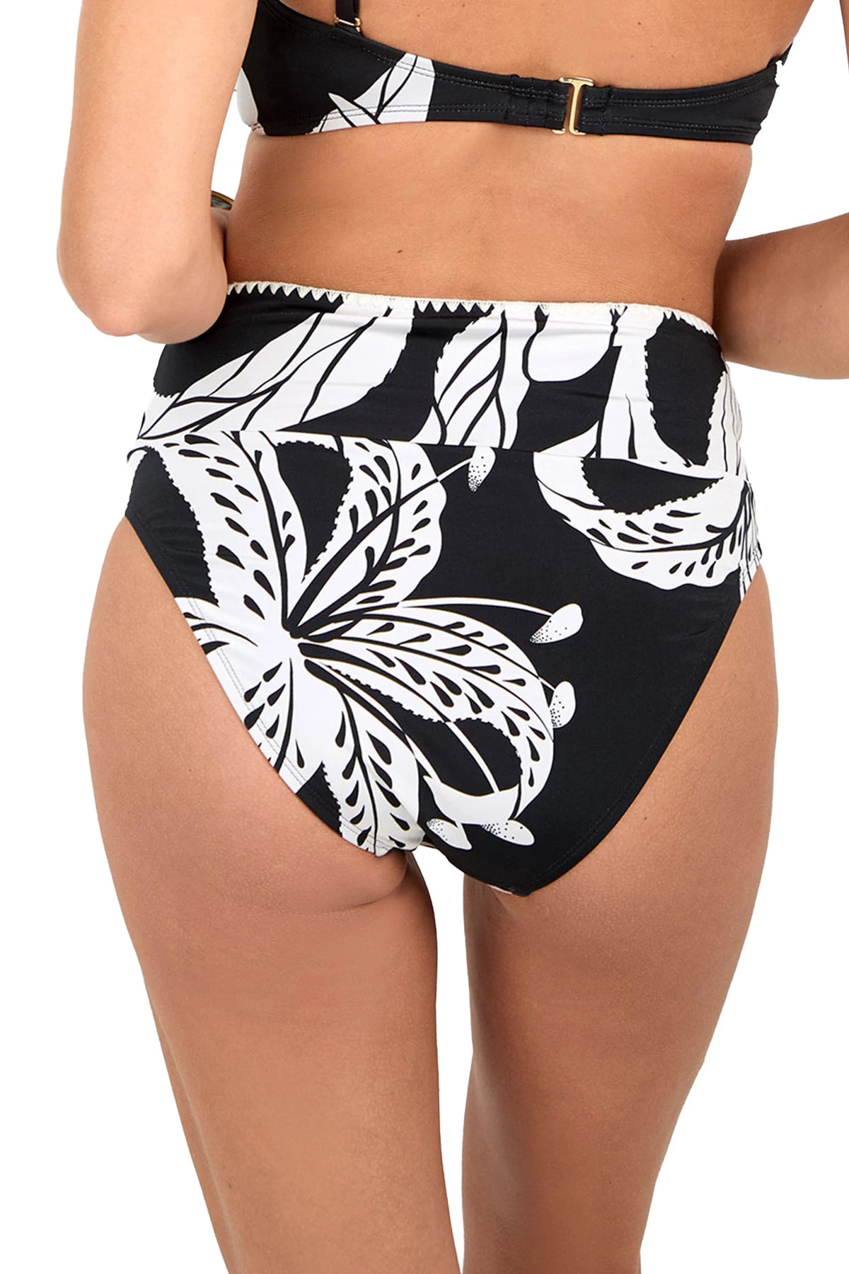 BLACK SANDS Whipstitch High Waist Bikini Bottom image number 2