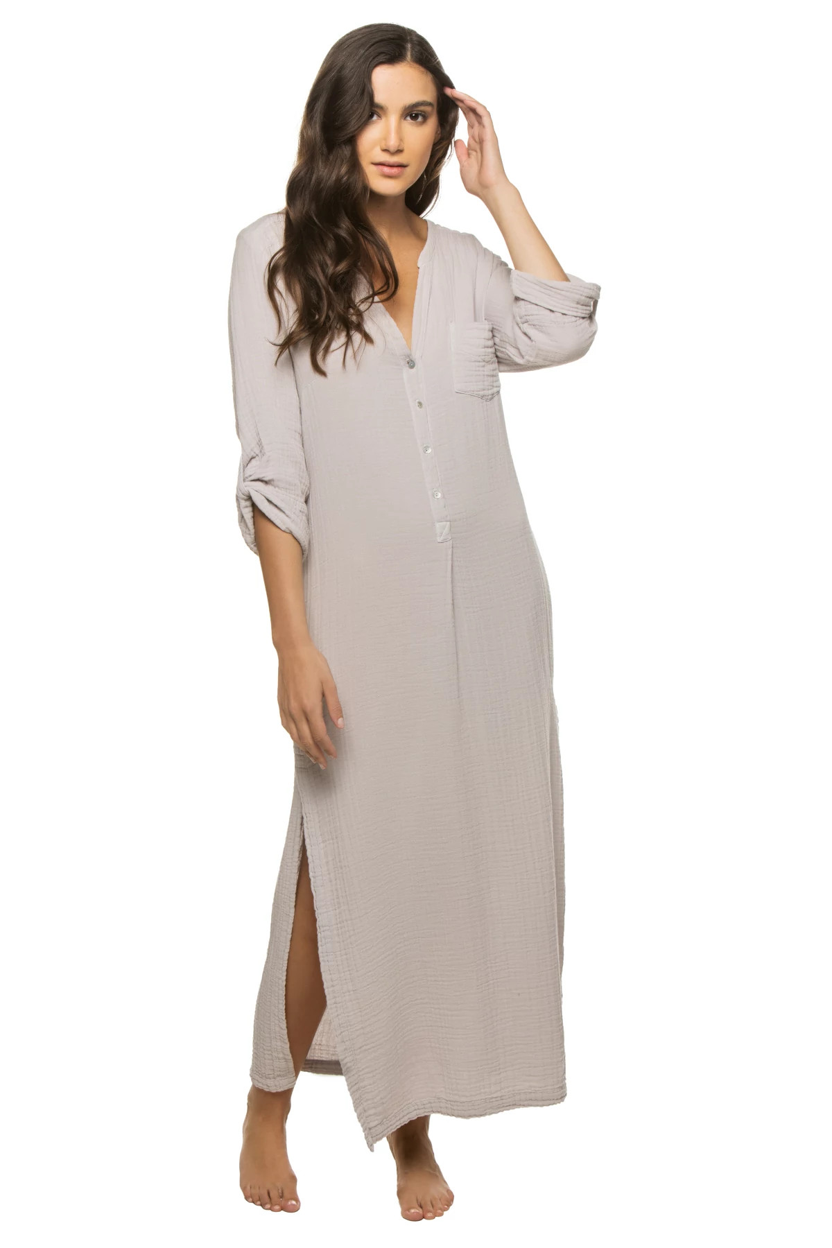LIGHT GREY Long Tracey Maxi Dress image number 1