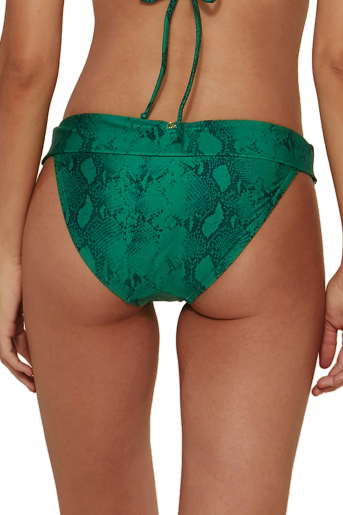 GREEN Green Snake Bia Tab Side Hipster Bikini Bottom image number 2