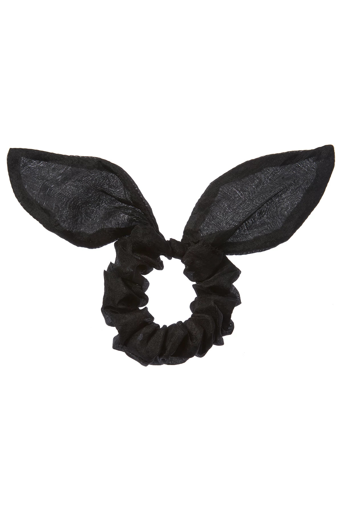 BLACK Silk Knotted Bow Scrunchie image number 1