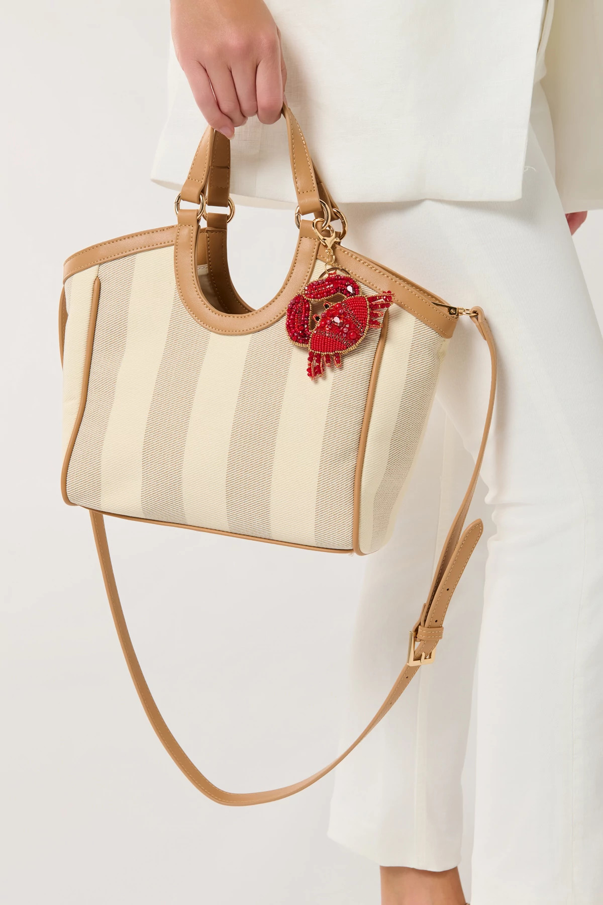 RED Beaded Crab Bag Charm image number 3