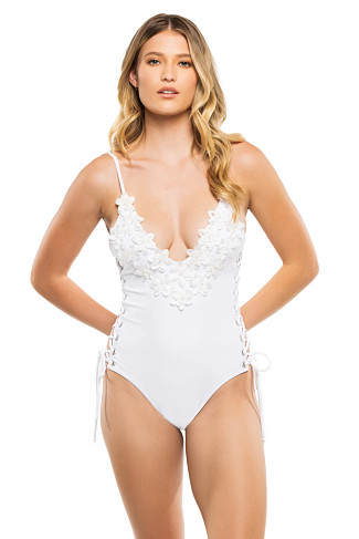 WHITE Blanca White Floral One Piece Swimsuit