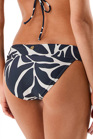 LEAFSCAPE BLUE Bia Leaf Print Hipster Bikini Bottom