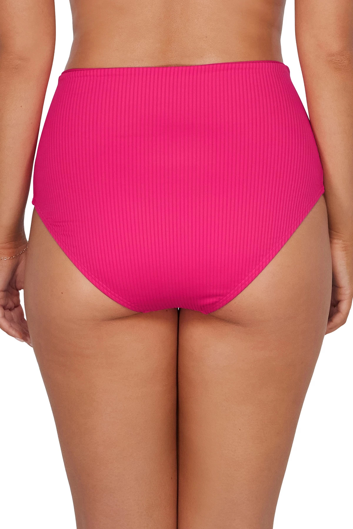 BEGONIA SANDBAR RIB Capri High Waist Bikini Bottom image number 2