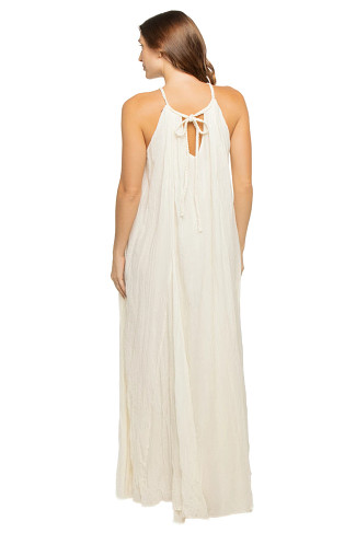 WHITE High Neck Maxi Dress