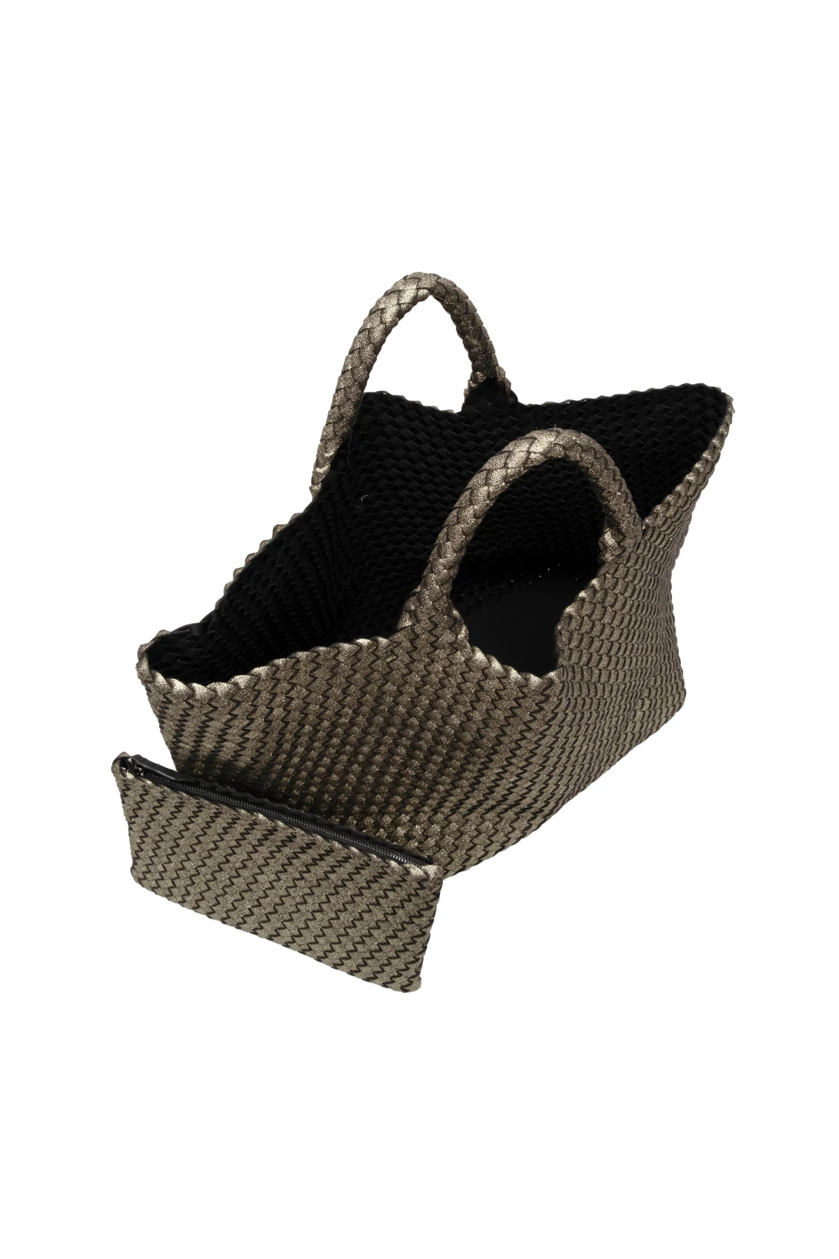 ETOILE Metallic Neoprene Basket Weave Tote image number 2
