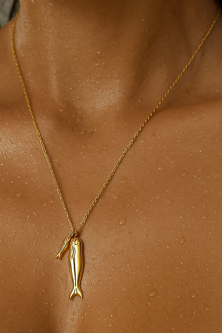 GOLD Clifton Double Fish Necklace