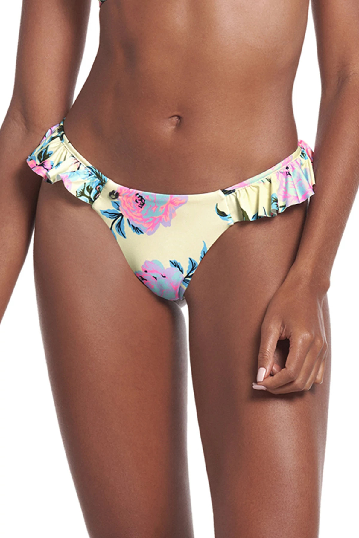 YELLOW Kali Tab Side Brazilian Bikini Bottom image number 1