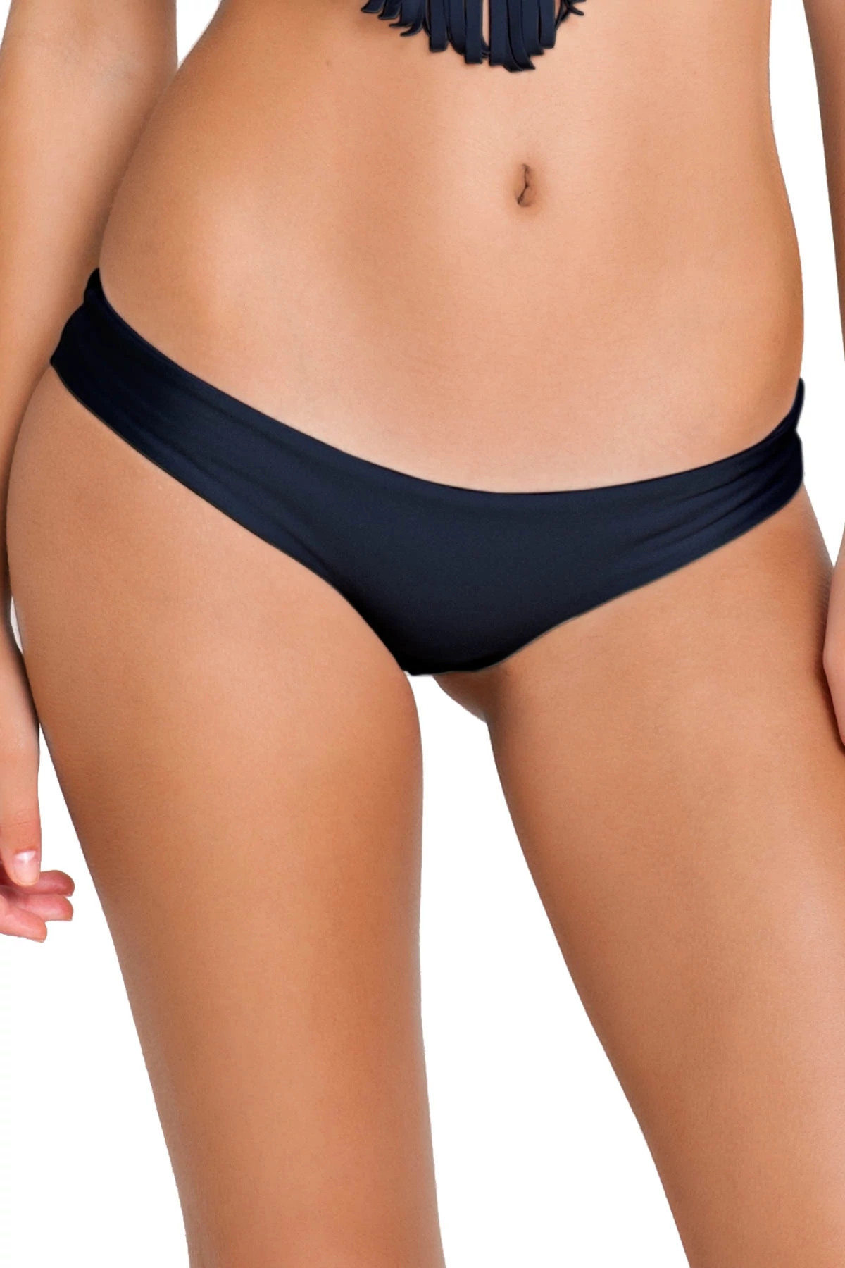 BLACK Thong Brazilian Bikini Bottom image number 1