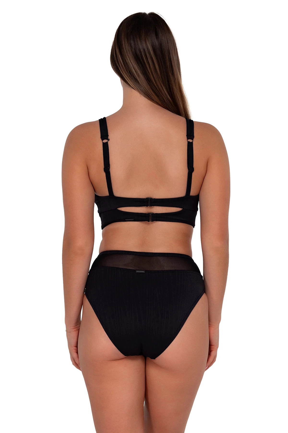 BLACK SEAGRASS TEXTURE Danica Underwire Bikini Top (D+ Cup) image number 3