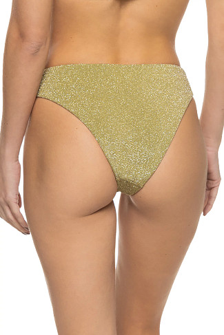GLOSSY GREEN Goa Metallic Brazilian Bikini Bottom