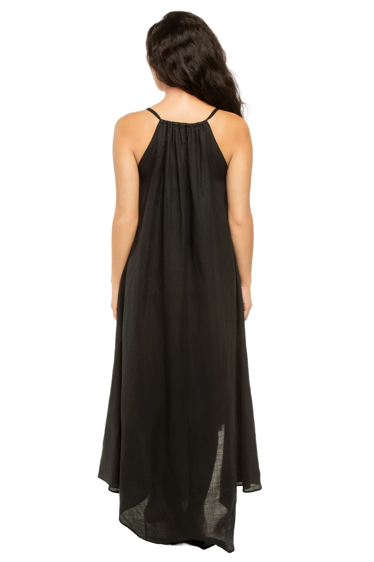 BLACK GOLD Embroidered Metallic Maxi Dress image number 2