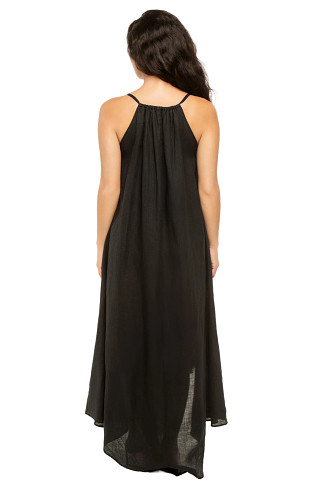 BLACK GOLD Embroidered Metallic Maxi Dress