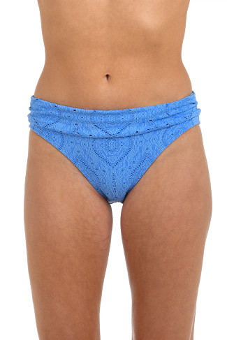 CHAMBRAY Mantra Medallion Shirred Hipster Bikini Bottom