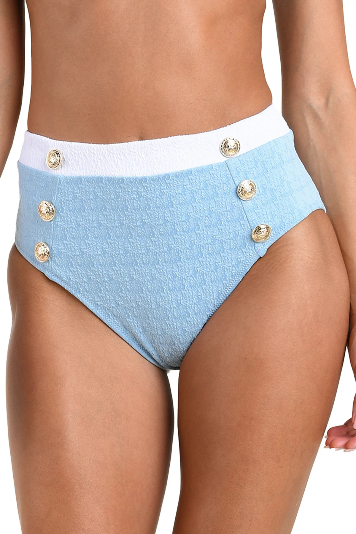 POWDER BLUE Vanessa High Waist Bikini Bottom image number 1