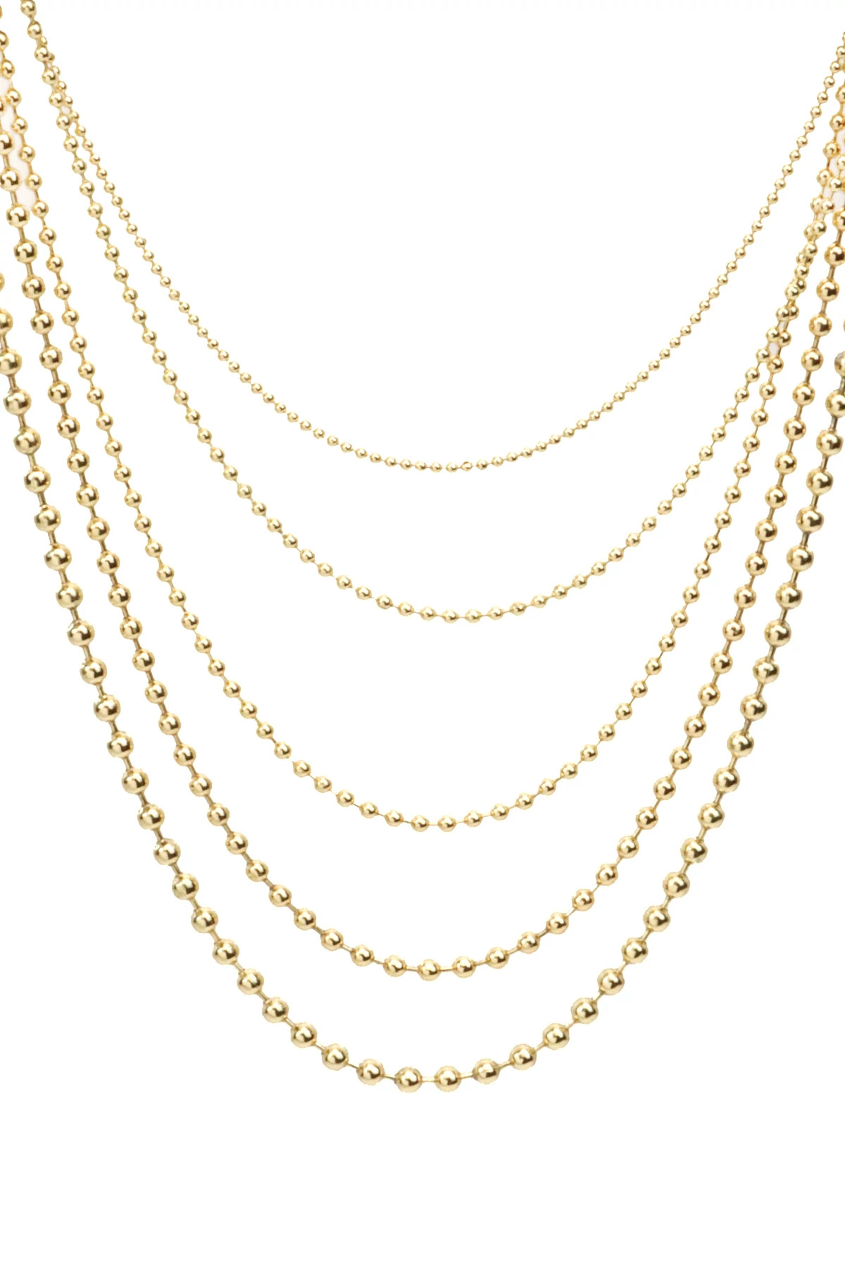 GOLD Bead Layered Necklace image number 1