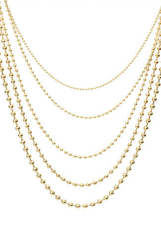 GOLD Bead Layered Necklace