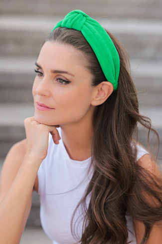 GREEN Knotted Terrycloth Headband