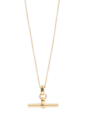 GOLD Small T-Bar Trace Chain Necklace