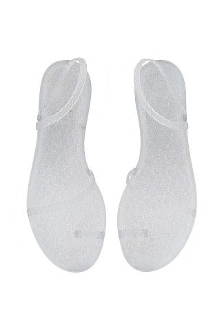 CLEAR/SILVER GLITTER Eleftheria Sandals