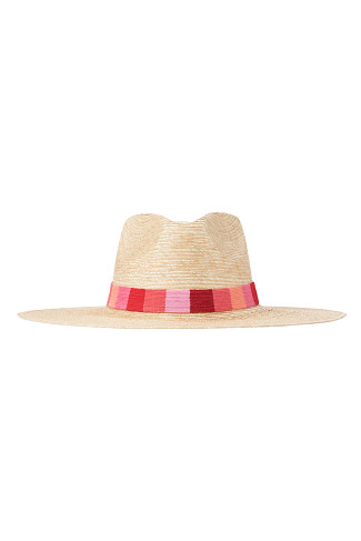PINK MULTI Beatriz Palm Panama Hat