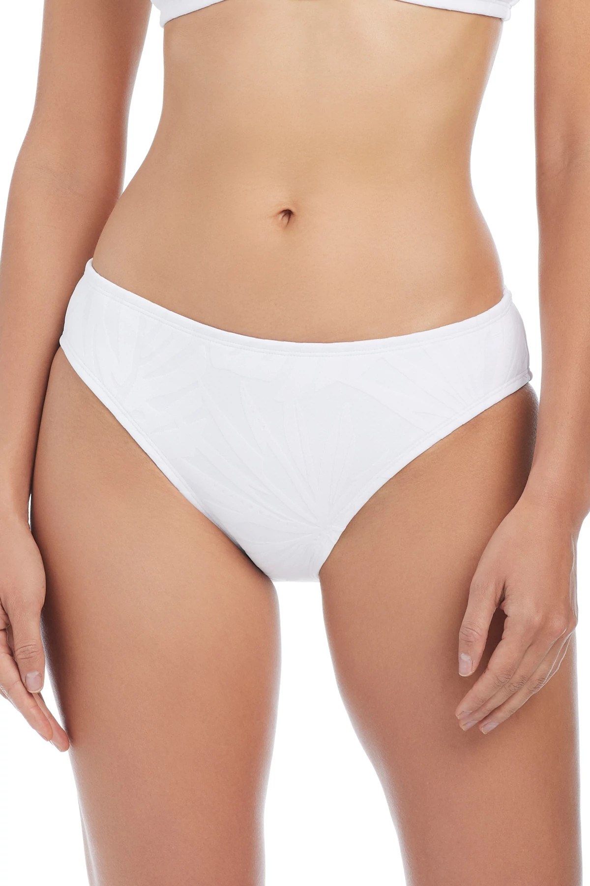 WHITE Jacquard Hipster Bikini Bottom image number 1