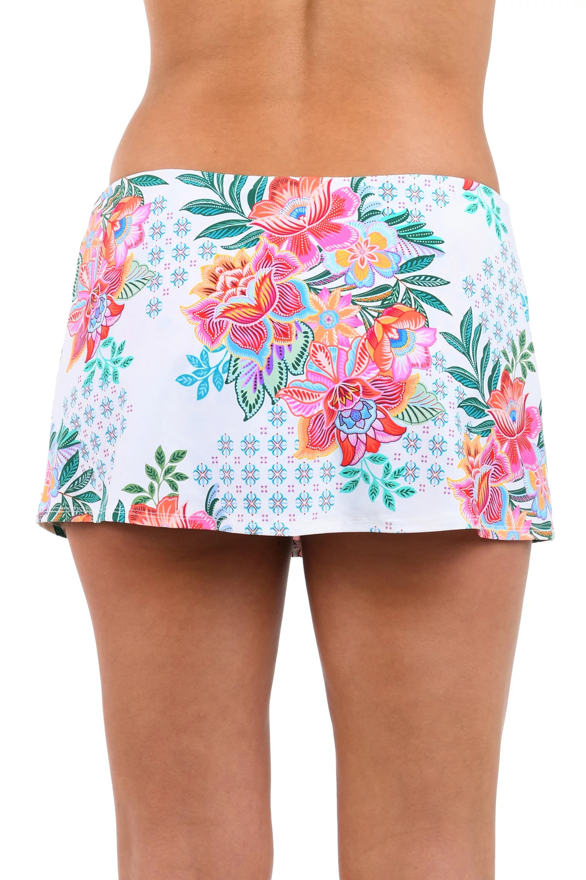 WHITE Riviera Tunnel Skirted Bikini Bottom image number 2