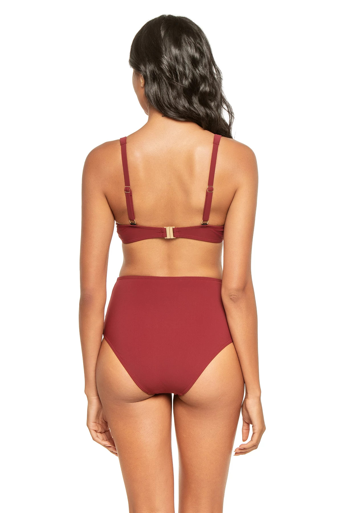 BURGUNDY Jetset  Underwire Triangle Bikini Top image number 2