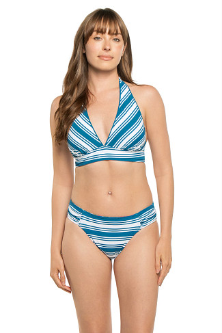 DUSTY LUPINE REV Reversible Banded Halter Bikini Top