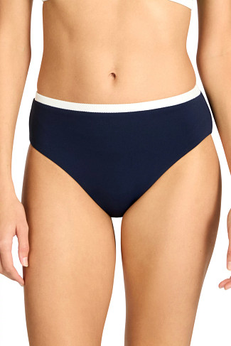 NAVY/GRASS/CREAM Jacqui High Waist Bikini Bottom