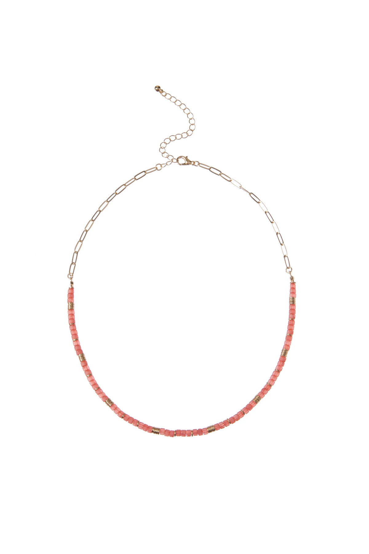 CORAL Beaded Stone Necklace image number 1