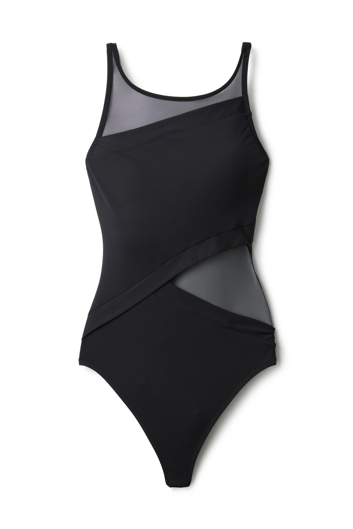 BLACK Mesh One Piece Swimsuit image number 3