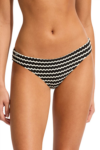 BLACK Mesh Effect Hipster Bikini Bottom