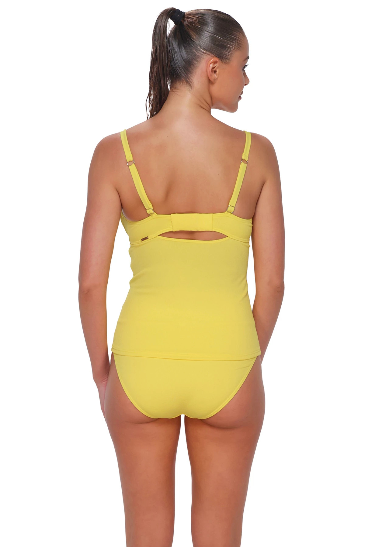 PINEAPPLE CREPE Serena Underwire Tankini Top (D+ Cup) image number 3