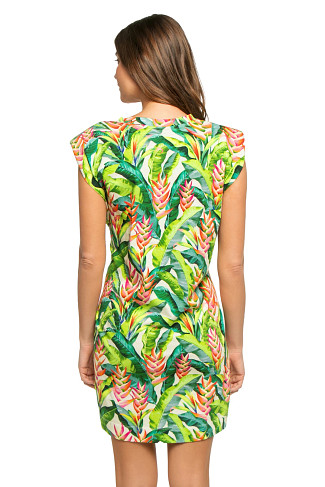 HELI LEAVES PEARL Tropical T-Shirt Dress
