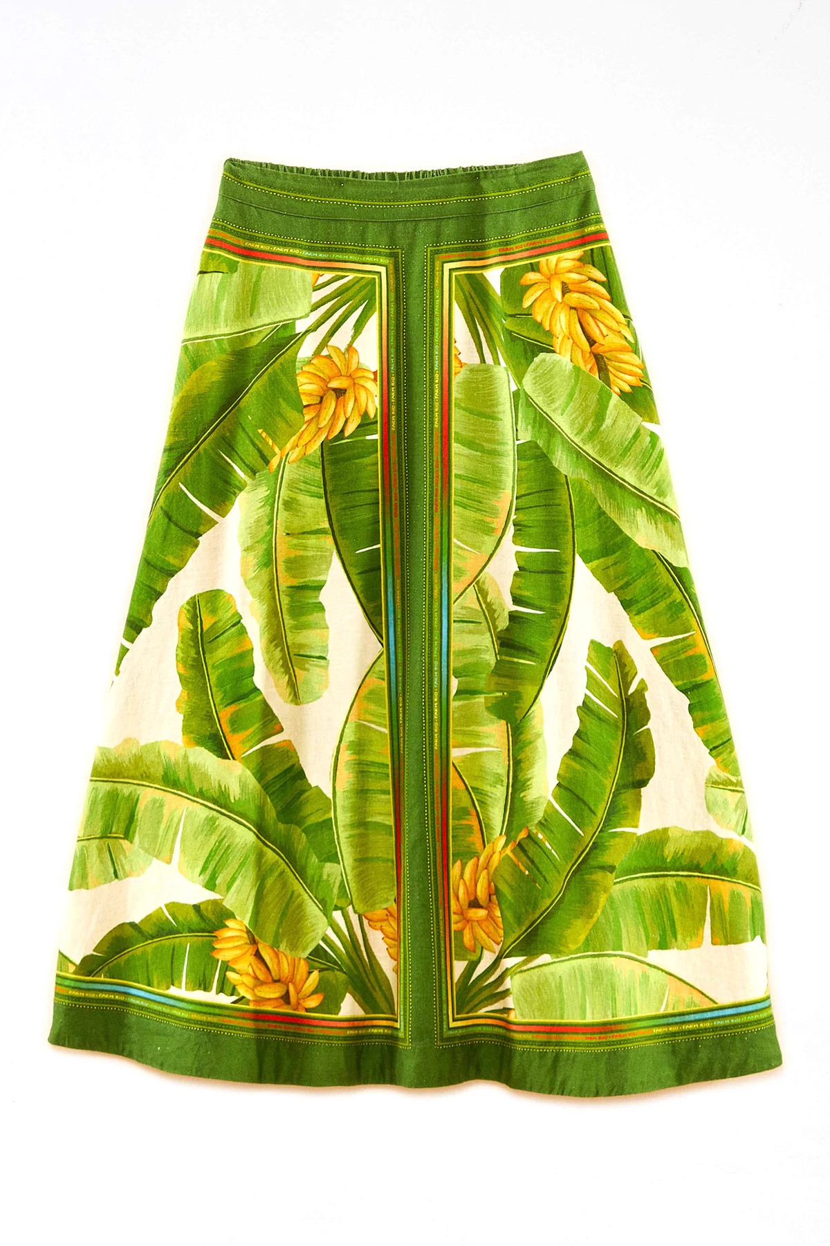 GREEN Fresh Forest Scarf Midi Skirt image number 4