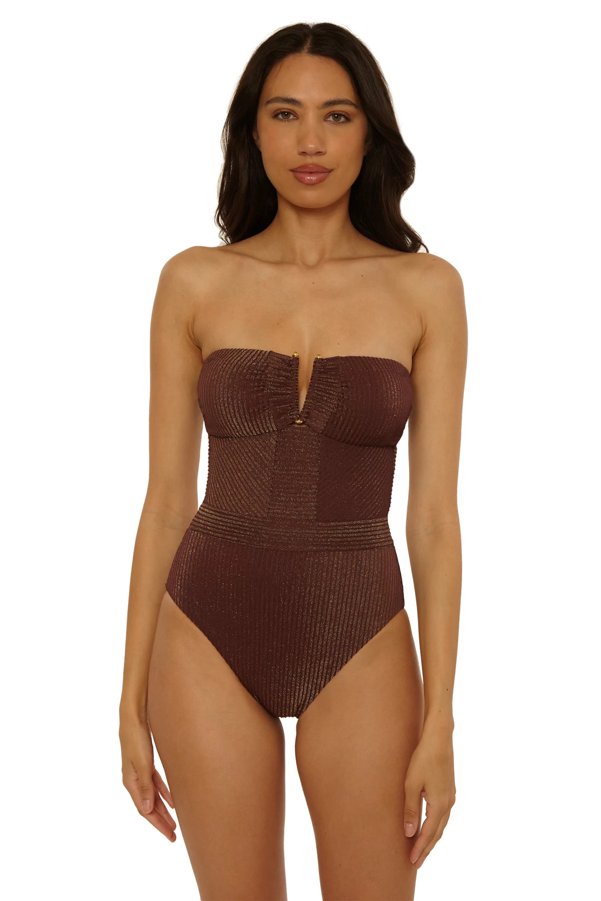 MOCHA Brinley Bandeau One Piece Swimsuit image number 1