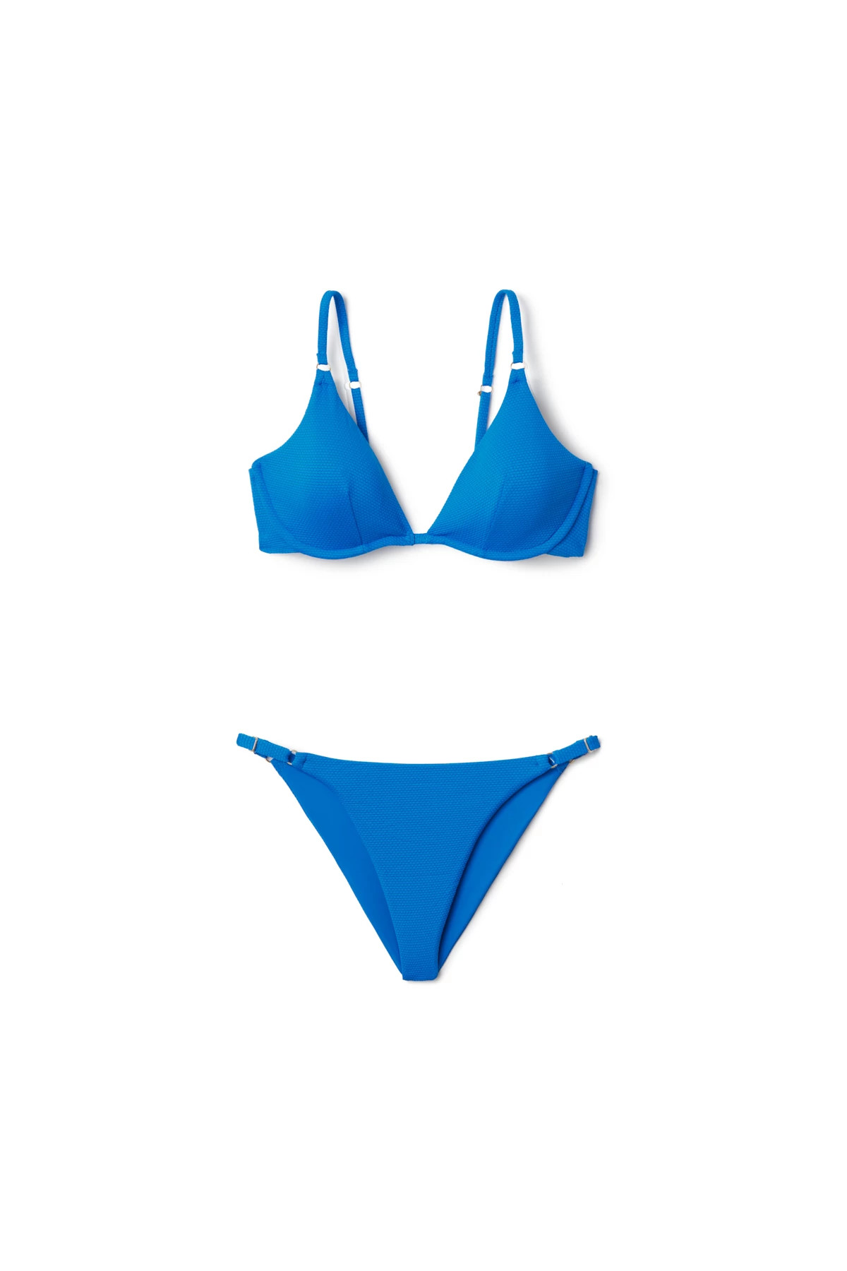 AZURE Parker Textured Tab Side Hipster Bikini Bottom image number 3