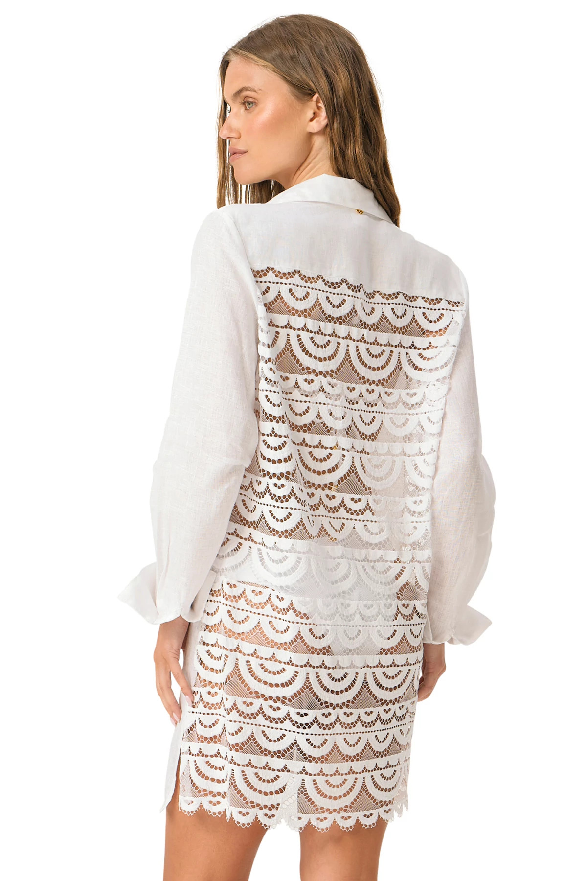WATER LILY Millie Lace Long Sleeve Cover Up image number 2