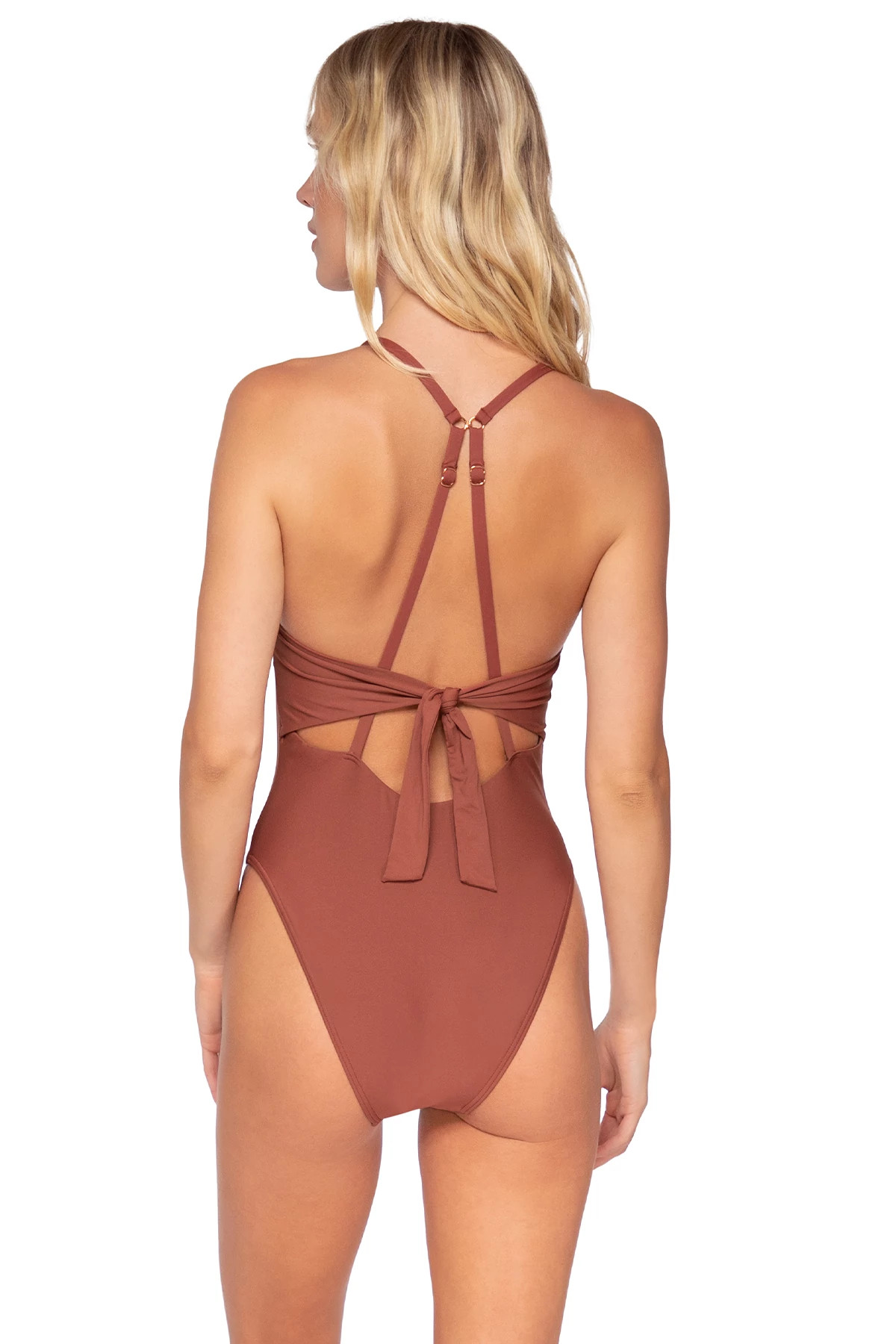 CANYON CLAY Over The Shoulder One Piece Swimsuit image number 3