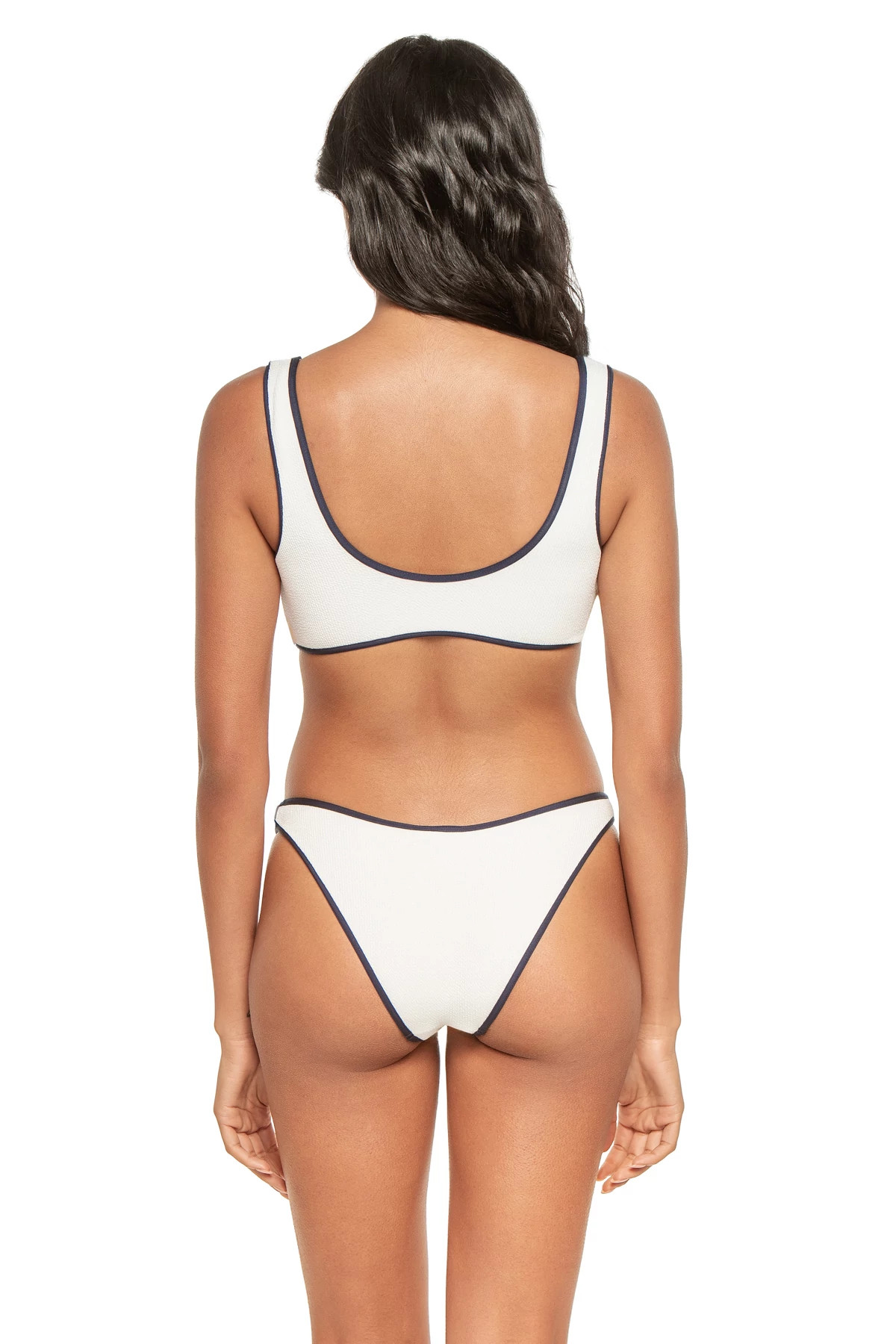 WHITE RIDGES/NAVY Vigo Pucker Bralette Bikini Top image number 2