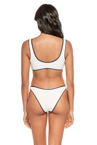 WHITE RIDGES/NAVY Vigo Pucker Bralette Bikini Top